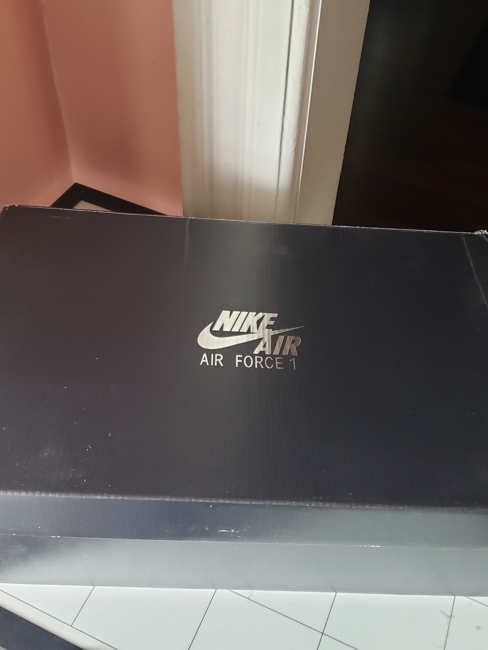 Nike Black Air Force 1 Box with Silver Logo